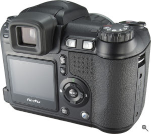 Fujifilm's FinePix S5200 digital camera. Courtesy of Fujifilm, with modifications by Michael R. Tomkins. Click for a bigger picture!