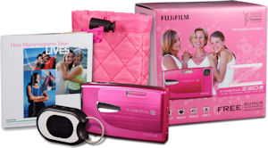 Fujifilm's FinePix Z20fd Breast Cancer Awareness bundle. Courtesy of Fujifilm, with modifications by Michael R. Tomkins. Click for a bigger picture!