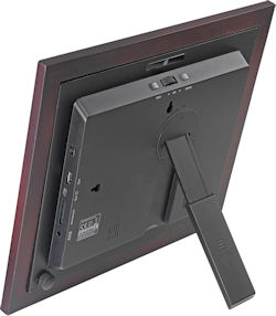 Rear view of GiiNii's GH-8DNM Artforme multimedia digital picture frame. Photo provided by GiiNii International. Click for a bigger picture!