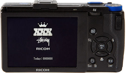 Ricoh's GR Digital III x Stussy edition, rear view. Photo provided by Stussy Inc. Click for a bigger picture!