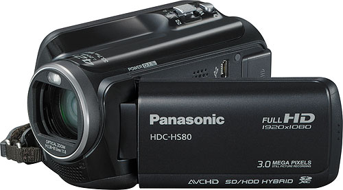 Panasonic's HDC-HS80 camcorder. Photo provided by Panasonic Consumer Electronics Co. Click for a bigger picture!