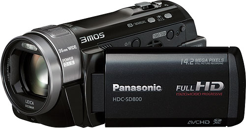 Panasonic's HDC-SD800 camcorder. Photo provided by Panasonic Consumer Electronics Co. Click for a bigger picture!