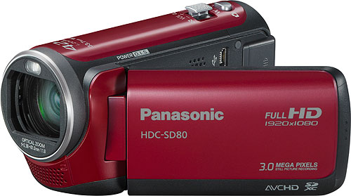 Panasonic's HDC-SD80 camcorder. Photo provided by Panasonic Consumer Electronics Co. Click for a bigger picture!