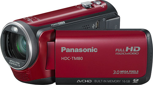 Panasonic's HDC-TM80 camcorder. Photo provided by Panasonic Consumer Electronics Co. Click for a bigger picture!