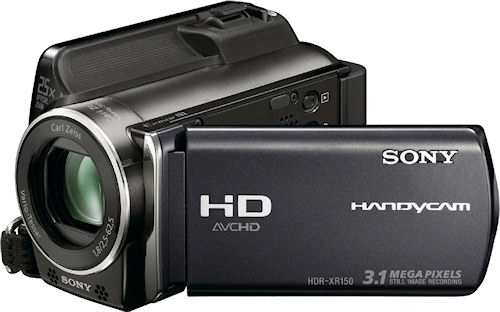 Sony's HDR-XR150 digital camcorder. Photo provided by Sony Electronics Inc. Click for a bigger picture!