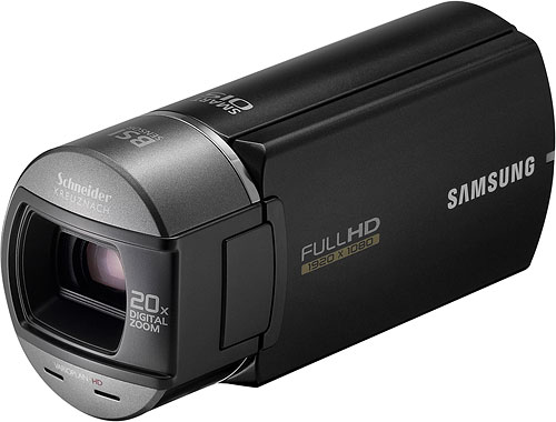 Samsung's HMX-Q10 camcorder. Photo provided by Samsung Electronics Co. Ltd. Click for a bigger picture!