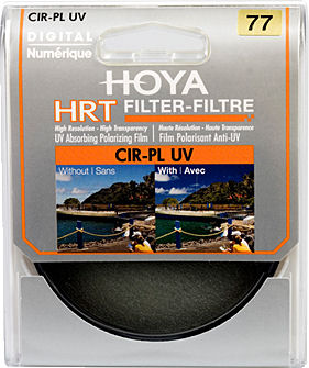 Packaging for the Hoya HRT circular polarizer. Photo provided by THK Photo Product Inc.