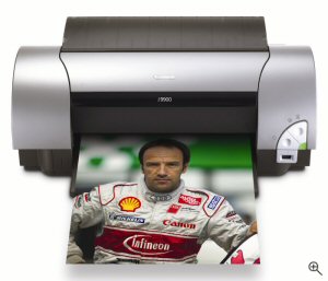 Canon's i9900 Photo Printer. Courtesy of Canon, with modifications by Michael R. Tomkins. Click for a bigger picture!