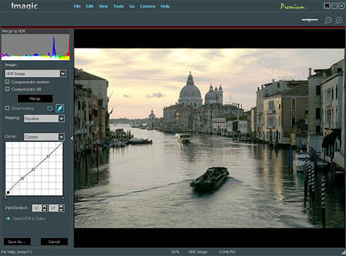 Creating an HDR image in Imagic Premium. Screenshot provided by STOIK Imaging.