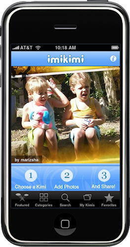 The Imikimi app running on Apple's iPhone. Image provided by Imikimi LLC. Click for a bigger picture!