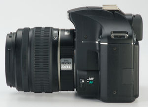 Pentax's K2000 digital SLR. Courtesy of Pentax, with modifications by Michael R. Tomkins. Click for a bigger picture!