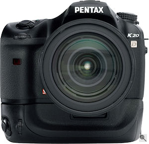Pentax's K20D digital SLR. Courtesy of Pentax, with modifications by Michael R. Tomkins. Click for a bigger picture!