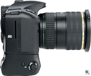 Pentax's K20D digital SLR. Courtesy of Pentax, with modifications by Michael R. Tomkins. Click for a bigger picture!