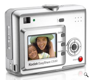 Kodak's EasyShare C530 digital camera. Courtesy of Kodak, with modifications by Michael R. Tomkins. Click for a bigger picture!