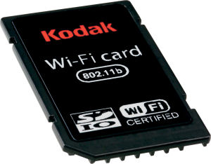 Kodak's SDIO Wi-Fi card. Courtesy of Eastman Kodak Co., with modifications by Michael R. Tomkins. Click for a bigger picture!