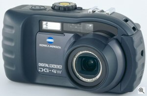 Konica Minolta's DG-4W digital camera. Courtesy of Konica Minolta, with modifications by Michael R. Tomkins. Click for a bigger picture!