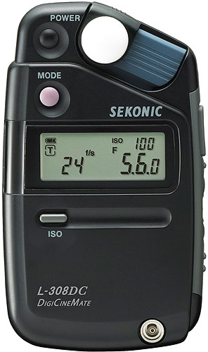 The Sekonic L-308DC DigiCineMate light meter. Photo provided by Sekonic Corp. Click for a bigger picture!