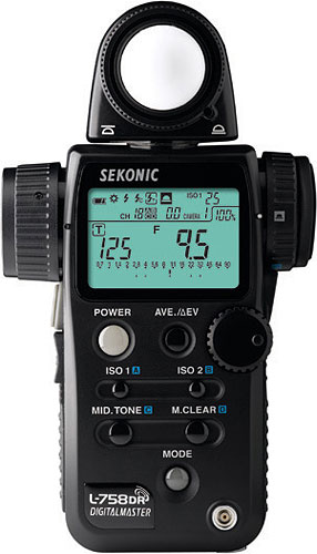 Sekonic's L-758DR DigitalMaster light meter. Photo provided by Sekonic Corp. Click for a bigger picture!