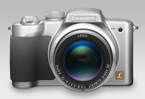 Panasonic's Lumix DMC-FZ5 digital camera. Courtesy of Panasonic, with modifications by Michael R. Tomkins. Click for a bigger picture!