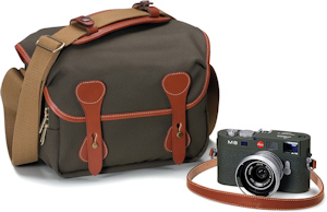 Leica's M8.2 Safari edition digital camera with bundled calfskin strap / Billingham bag. Photo provided by Leica Camera AG. Click for a bigger picture!