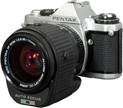 In 1980, Pentax launched the world's first TTL SLR autofocus camera, the ME-F. Photo provided by Pentax Imaging Co.