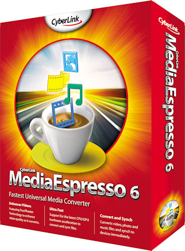 MediaEspresso 6's product packaging. Rendering provided by CyberLink Corp. Click for a bigger picture!