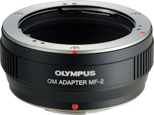 Olympus' MF-2 OM adapter. Photo provided by Olympus Imaging America Inc. Click for a bigger picture!
