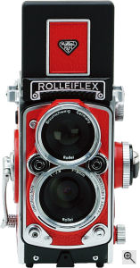 Komamura's RolleiFlex MiniDigi digital camera. Courtesy of Komamura, with modifications by Michael R. Tomkins. Click for a bigger picture!
