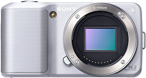Sony's NEX-3 single-lens direct view camera. Photo provided by Sony Electronics Inc. Click for a bigger picture!