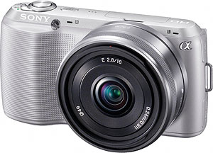 Sony's Alpha NEX-C3 compact system camera. Photo provided by Sony Electronics Inc. Click for a bigger picture!