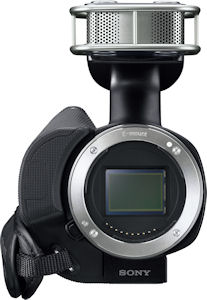 Sony's NEX-VG10 interchangeable lens camcorder. Photo provided by Sony Electronics Inc. Click for a bigger picture!