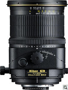 PC-E NIKKOR 24mm f/3.5D ED lens. Courtesy of Nikon, with modifications by Zig Weidelich. Click for a bigger picture!