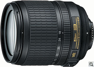 Nikon AF-S DX NIKKOR 18-105mm f/3.5-5.6G ED VR lens. Courtesy of Nikon, with modifications by Zig Weidelich. Click for a bigger picture!
