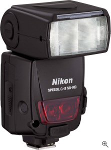Nikon's Speedlight SB-800 flash. Courtesy of Nikon, with modifications by Michael R. Tomkins. Click for a bigger picture!