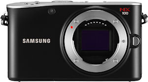 Samsung's NX100 digital camera. Photo provided by Samsung Electronics Co. Ltd. Click for a bigger picture!