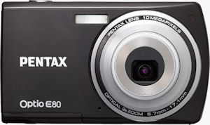 Pentax's Optio E80 digital camera. Photo provided by Pentax Imaging Co. Click for a bigger picture!