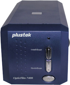 Plustek's OpticFilm 7400 film scanner. Photo provided by Plustek Inc. Click for a bigger picture!