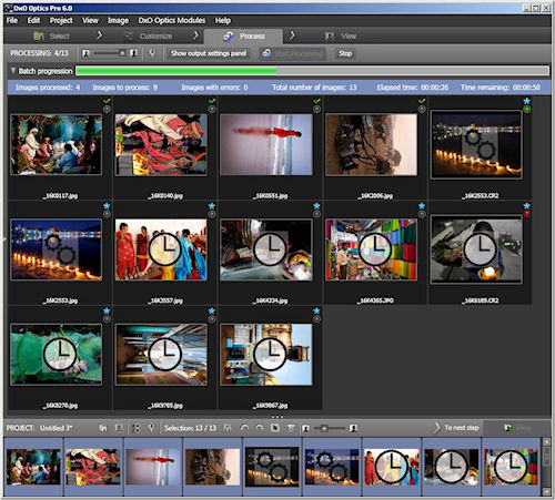 Optics Pro 6: The Process screen. Screenshot provided by DxO Labs. Click for a bigger picture!