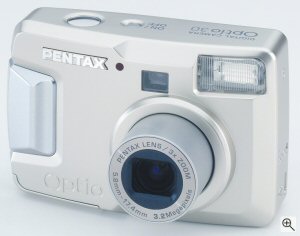 Pentax's Optio 30 digital camera. Courtesy of Eastman Kodak Co., with modifications by Michael R. Tomkins. Click for a bigger picture!