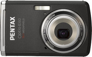 Pentax's Optio M60 digital camera. Courtesy of Pentax, with modifications by Michael R. Tomkins. Click for a bigger picture!