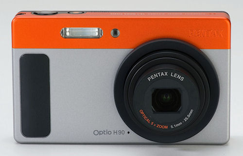 The Pentax Optio H90 digital camera offers wireless connectivity when used with Eye-Fi SD cards. Photo provided by Pentax Imaging Co. Click for a bigger picture!