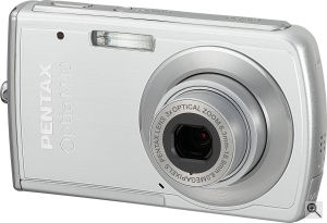 Pentax's Optio M40 digital camera. Courtesy of Pentax, with modifications by Michael R. Tomkins. Click for a bigger picture!