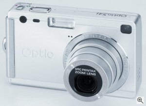Pentax's Optio S4i digital camera. Courtesy of Eastman Kodak Co., with modifications by Michael R. Tomkins. Click for a bigger picture!
