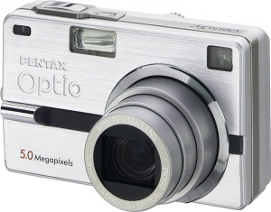 Pentax's Optio SV digital camera. Courtesy of Pentax, with modifications by Michael R. Tomkins. Click for a bigger picture!