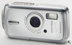 Pentax's Optio W10 digital camera. Courtesy of Pentax, with modifications by Michael R. Tomkins. Click for a bigger picture!