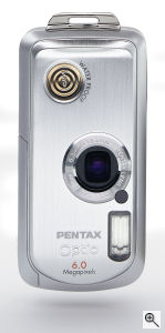 Pentax's Optio WPi digital camera. Courtesy of Pentax, with modifications by Michael R. Tomkins. Click for a bigger picture!