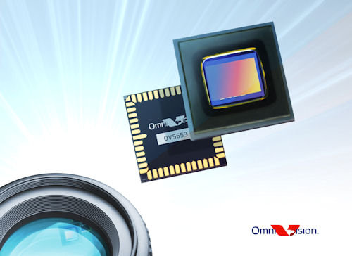 OmniVision's five megapixel OV5653 CMOS image sensor is designed for use in both still and video cameras. Photo provided by OmniVision Technologies Inc. Click for a bigger picture!