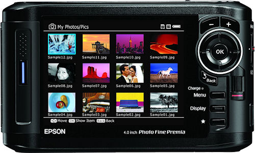 Epson's P-7000 multimedia photo viewer. Photo provided by Epson America Inc. Click for a bigger picture!