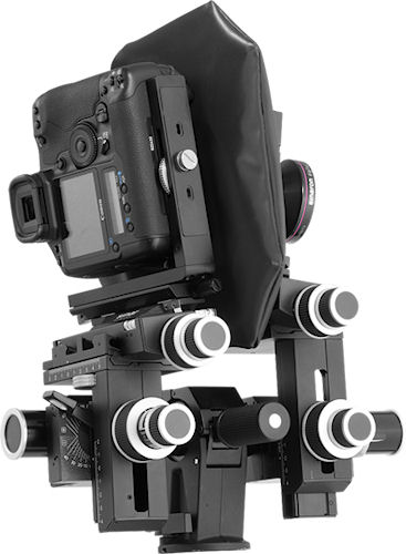 Sinar p3-slr with Canon DSLR mounted, in portrait orientation. Photo provided by Sinar Photography AG.