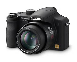 Panasonic's Lumix DMC-FZ7 digital camera. Courtesy of Panasonic, with modifications by Imaging Resource. Click for a bigger picture!